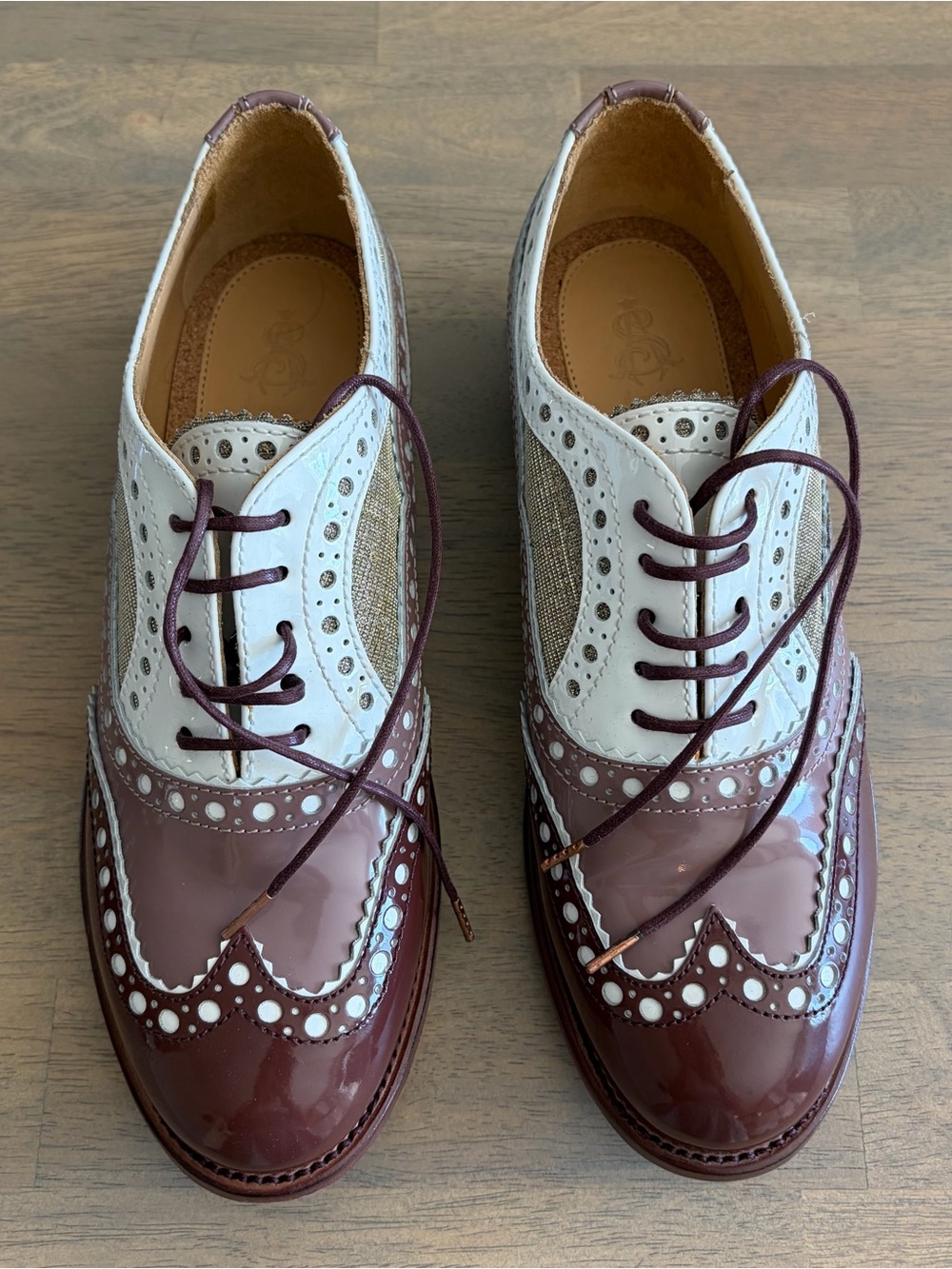 The Office of Angela Scott Mr. Doubt Brogues in Plum Size 38.5 - Picture 2 of 7
